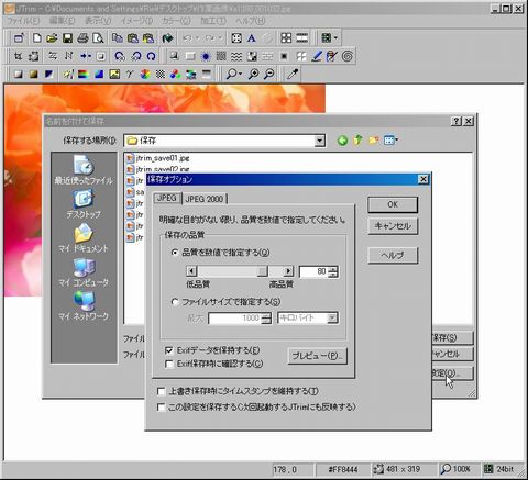 保存オプション