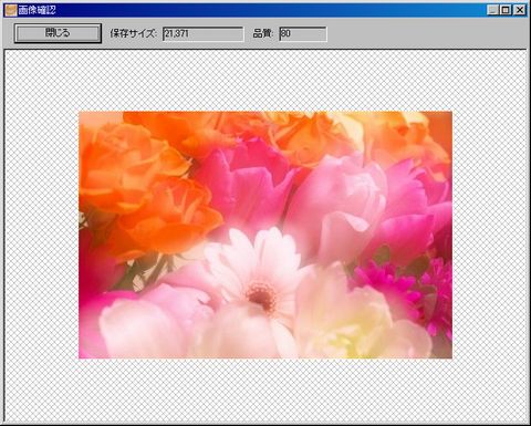 「画像確認」ウインドウ